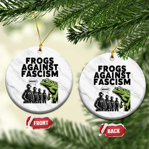 Frogs Against Fascism Ceramic Ornament Resist 2025 Free Portland Protest - Print Your Wear