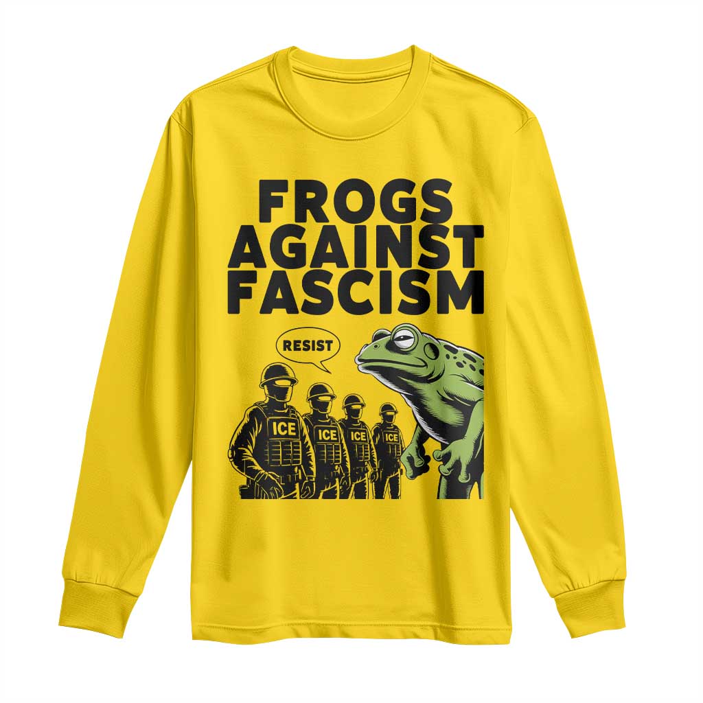 Frogs Against Fascism Long Sleeve Shirt Resist 2025 Free Portland Protest TS02 Daisy Print Your Wear