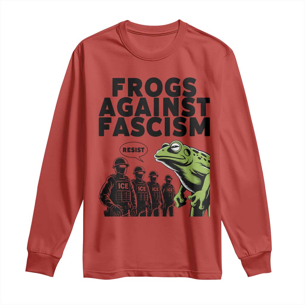 Frogs Against Fascism Long Sleeve Shirt Resist 2025 Free Portland Protest TS02 Red Print Your Wear
