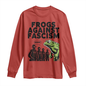 Frogs Against Fascism Long Sleeve Shirt Resist 2025 Free Portland Protest TS02 Red Print Your Wear