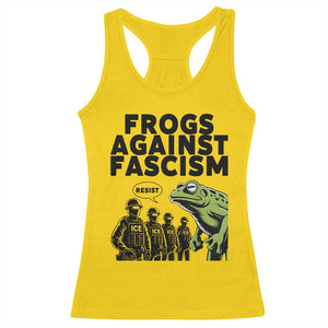 Frogs Against Fascism Racerback Tank Top Resist 2025 Free Portland Protest TS02 Daisy Print Your Wear