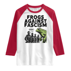 Frogs Against Fascism Raglan Shirt Resist 2025 Free Portland Protest TS02 White Red Print Your Wear