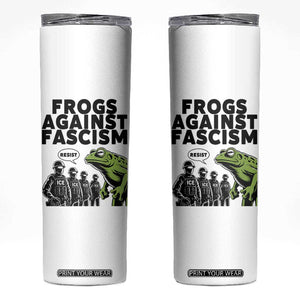 Frogs Against Fascism Skinny Tumbler Resist 2025 Free Portland Protest TS02 White Print Your Wear