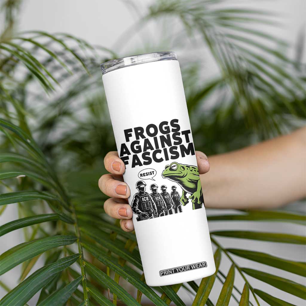 Frogs Against Fascism Skinny Tumbler Resist 2025 Free Portland Protest TS02 Print Your Wear