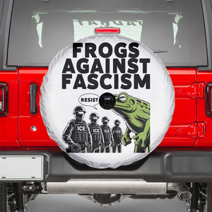 Frogs Against Fascism Spare Tire Cover Resist 2025 Free Portland Protest TS02 White Print Your Wear