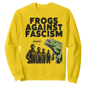 Frogs Against Fascism Sweatshirt Resist 2025 Free Portland Protest TS02 Daisy Print Your Wear