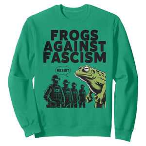 Frogs Against Fascism Sweatshirt Resist 2025 Free Portland Protest TS02 Irish Green Print Your Wear