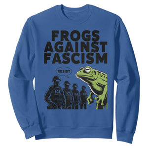 Frogs Against Fascism Sweatshirt Resist 2025 Free Portland Protest TS02 Royal Blue Print Your Wear