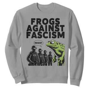 Frogs Against Fascism Sweatshirt Resist 2025 Free Portland Protest TS02 Sport Gray Print Your Wear