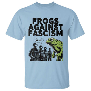 Frogs Against Fascism T Shirt Resist 2025 Free Portland Protest TS02 Light Blue Print Your Wear
