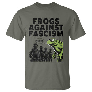 Frogs Against Fascism T Shirt Resist 2025 Free Portland Protest TS02 Military Green Print Your Wear