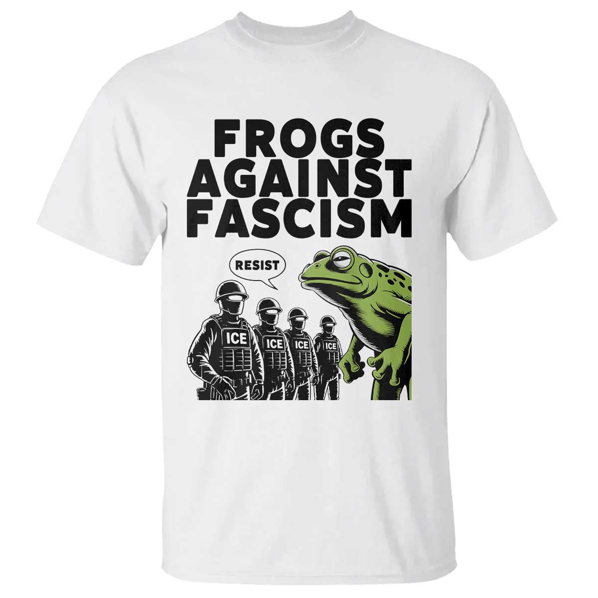 Frogs Against Fascism T Shirt Resist 2025 Free Portland Protest TS02 White Print Your Wear