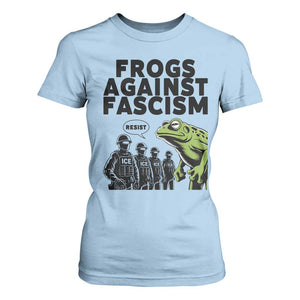 Frogs Against Fascism T Shirt For Women Resist 2025 Free Portland Protest TS02 Light Blue Print Your Wear