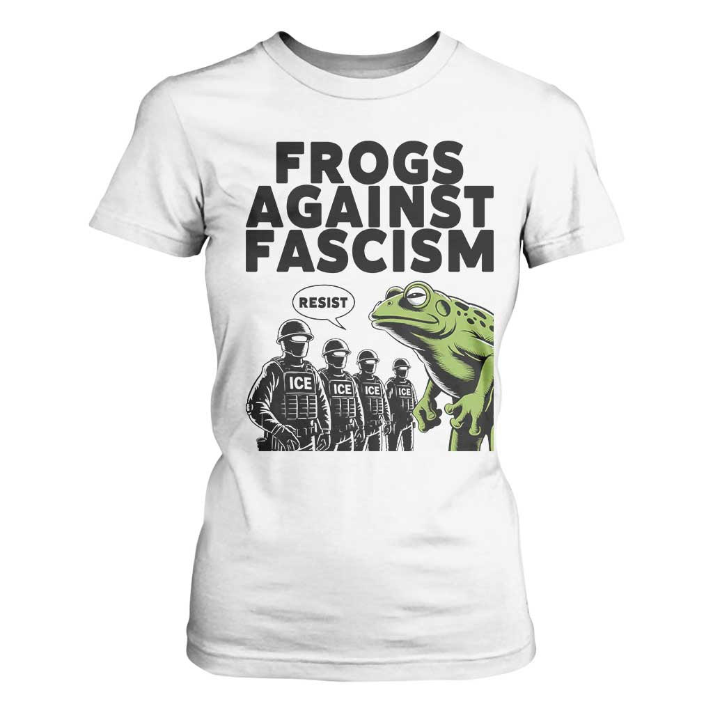 Frogs Against Fascism T Shirt For Women Resist 2025 Free Portland Protest TS02 White Print Your Wear