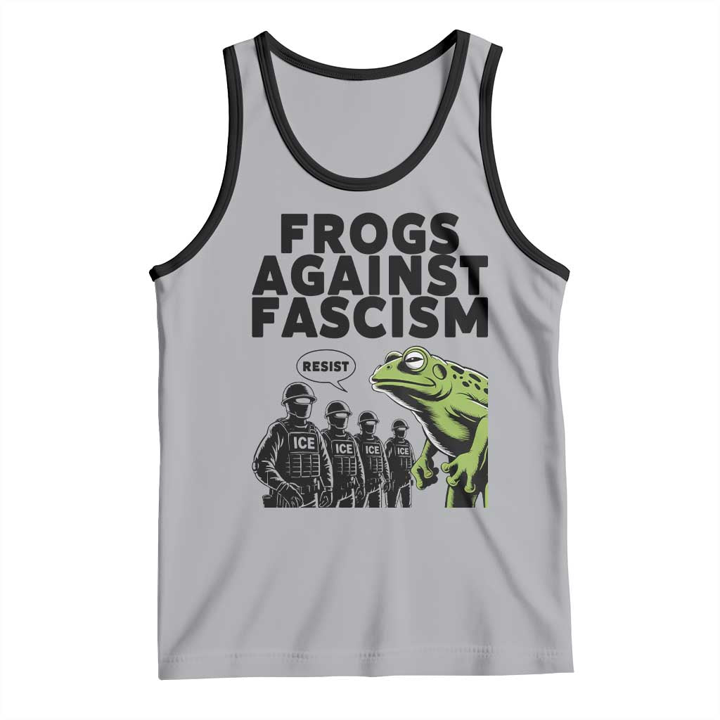 Frogs Against Fascism Tank Top Resist 2025 Free Portland Protest TS02 Athletic Heather Black Print Your Wear