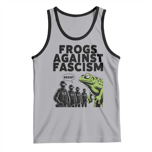 Frogs Against Fascism Tank Top Resist 2025 Free Portland Protest TS02 Athletic Heather Black Print Your Wear