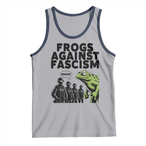 Frogs Against Fascism Tank Top Resist 2025 Free Portland Protest TS02 Athletic Heather Navy Print Your Wear