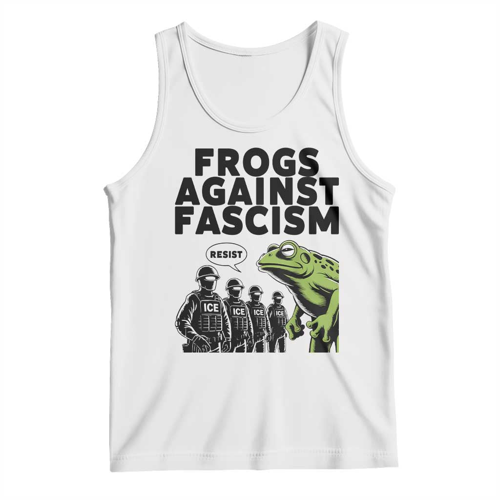 Frogs Against Fascism Tank Top Resist 2025 Free Portland Protest TS02 White Print Your Wear