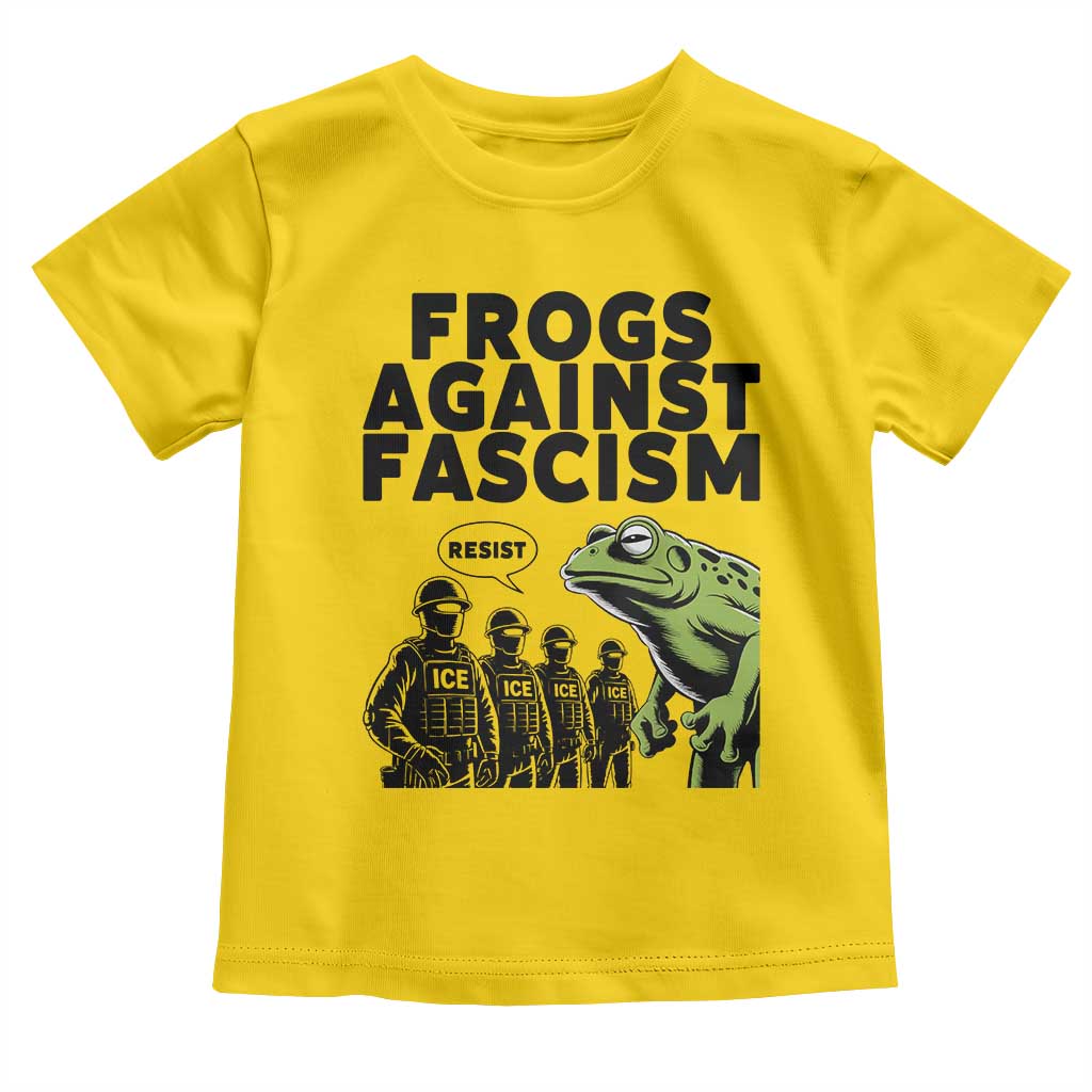 Frogs Against Fascism Toddler T Shirt Resist 2025 Free Portland Protest TS02 Daisy Print Your Wear