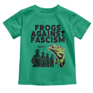 Frogs Against Fascism Toddler T Shirt Resist 2025 Free Portland Protest TS02 Irish Green Print Your Wear