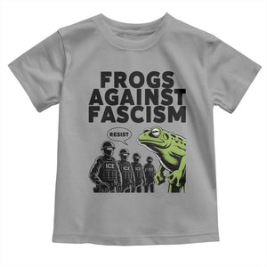 Frogs Against Fascism Toddler T Shirt Resist 2025 Free Portland Protest TS02 Sport Gray Print Your Wear