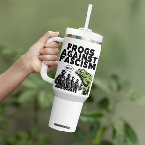 Frogs Against Fascism Tumbler With Handle Resist 2025 Free Portland Protest TS02 Print Your Wear