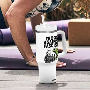 Frogs Against Fascism Tumbler With Handle Resist 2025 Free Portland Protest TS02 Print Your Wear