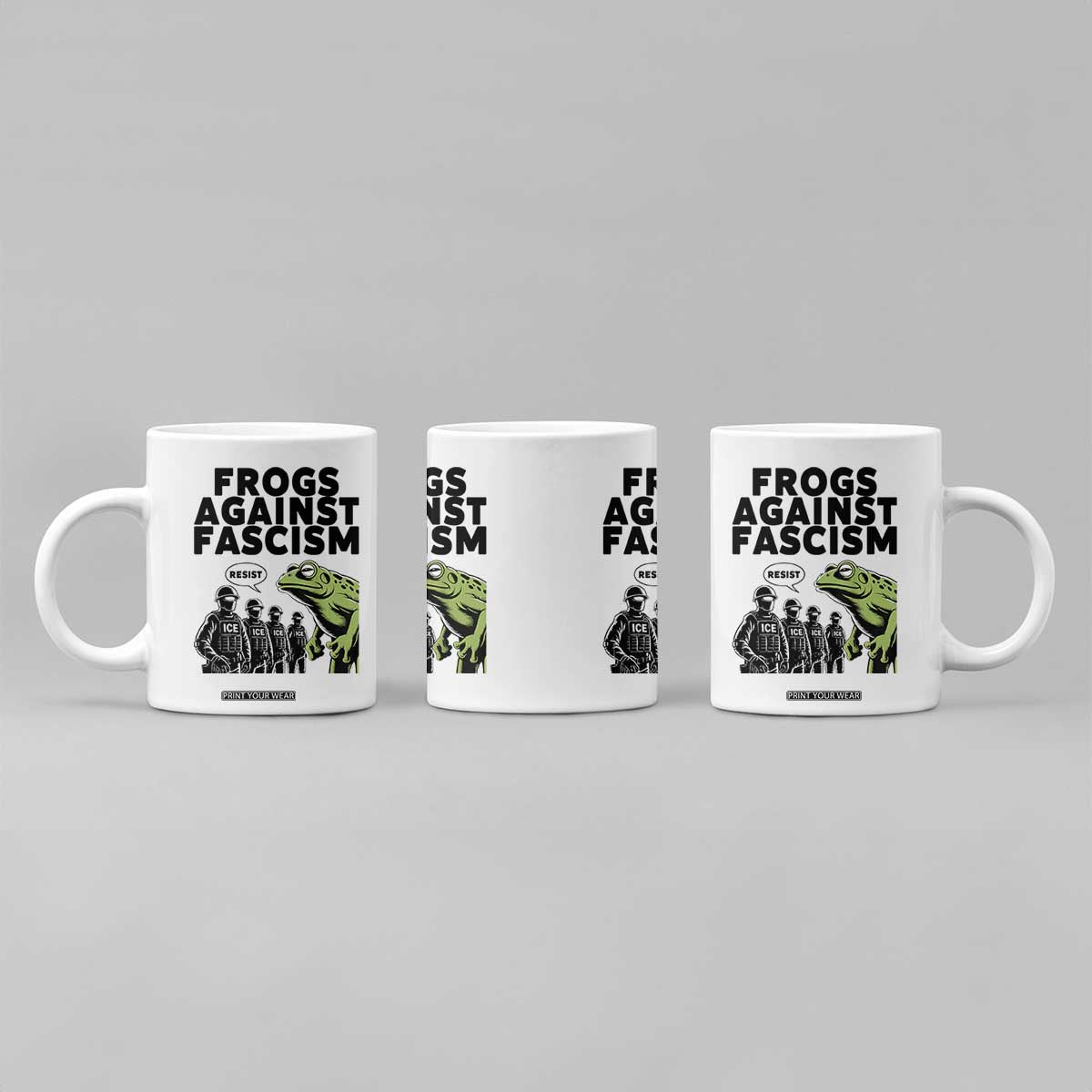 Frogs Against Fascism Coffee Mug Resist 2025 Free Portland Protest TS02 Print Your Wear