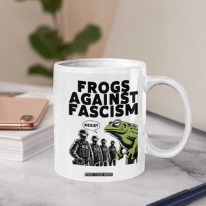 Frogs Against Fascism Coffee Mug Resist 2025 Free Portland Protest TS02 Print Your Wear