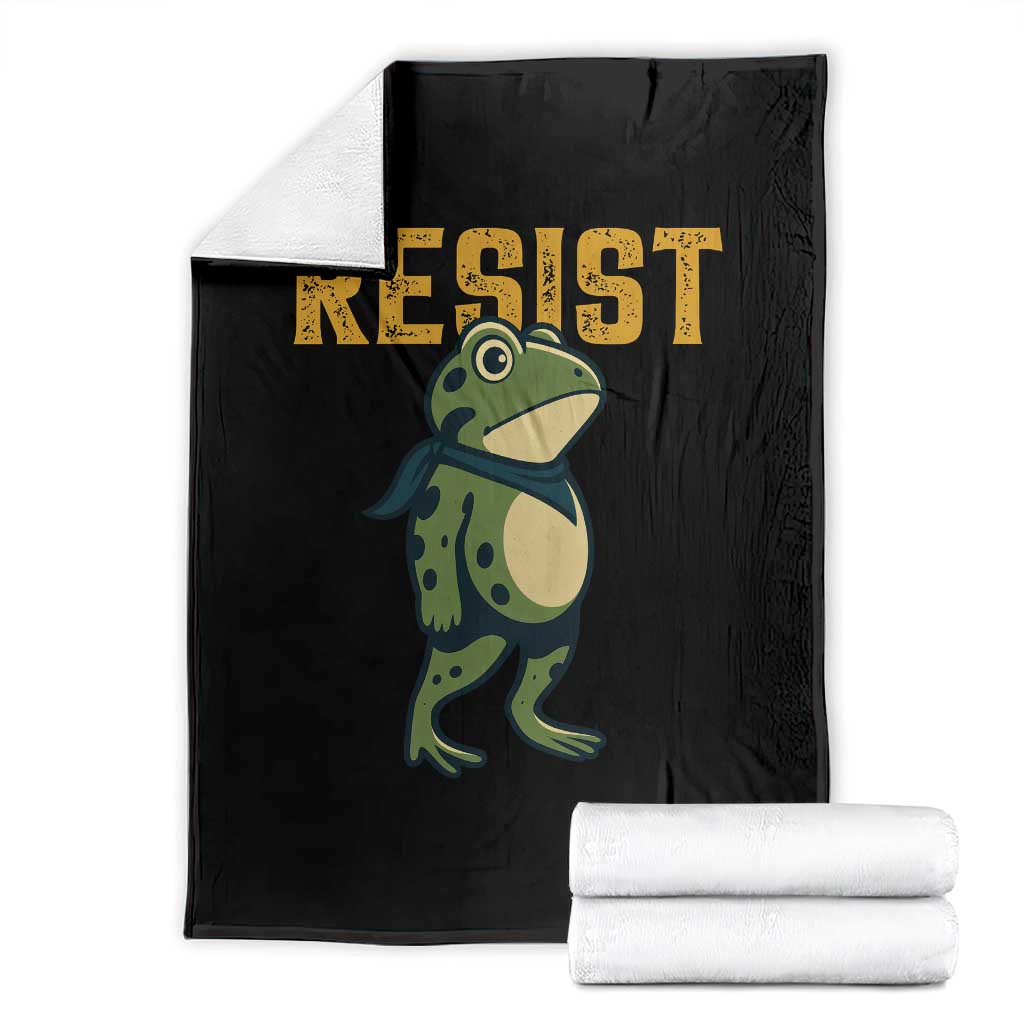 Resist Frog Protest Throw Blanket Free Portland Political Satire TS02 Black Print Your Wear