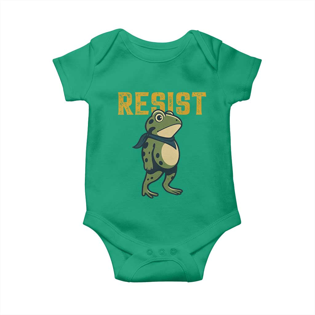 Resist Frog Protest Baby Onesie Free Portland Political Satire TS02 Irish Green Print Your Wear