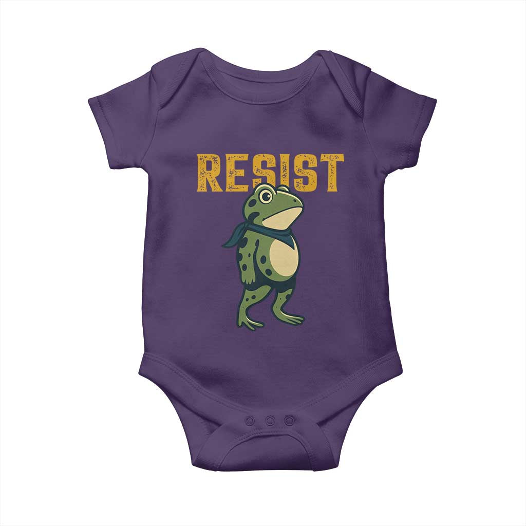 Resist Frog Protest Baby Onesie Free Portland Political Satire TS02 Purple Print Your Wear