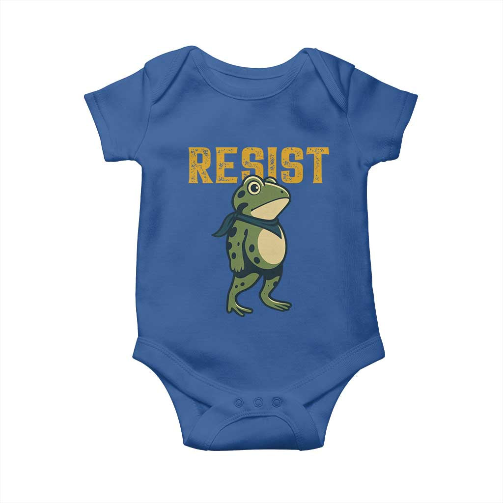 Resist Frog Protest Baby Onesie Free Portland Political Satire TS02 Royal Blue Print Your Wear