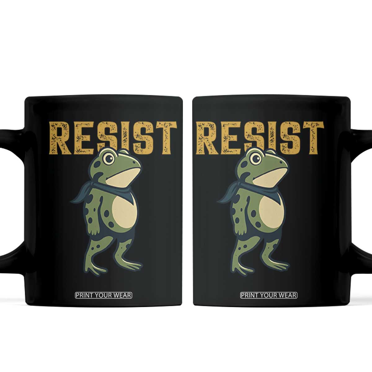 Resist Frog Protest Coffee Mug Free Portland Political Satire TS02 Black Print Your Wear
