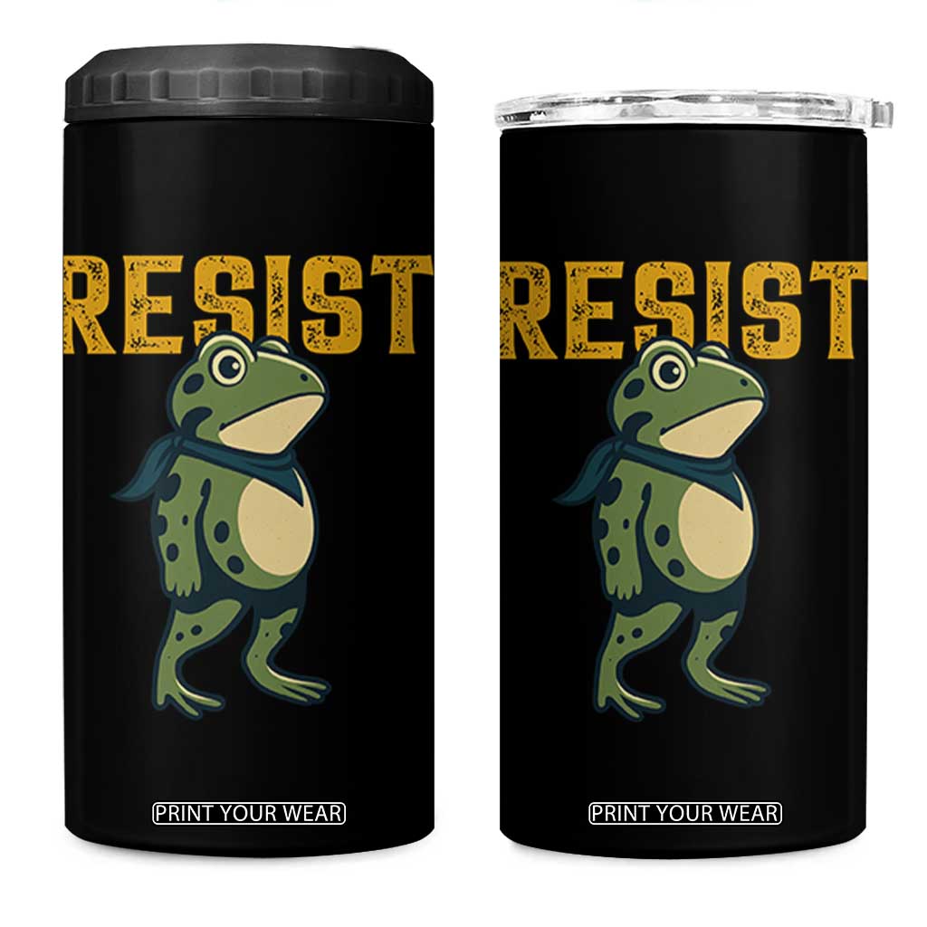 Resist Frog Protest 4 in 1 Can Cooler Tumbler Free Portland Political Satire TS02 One Size: 16 oz Black Print Your Wear