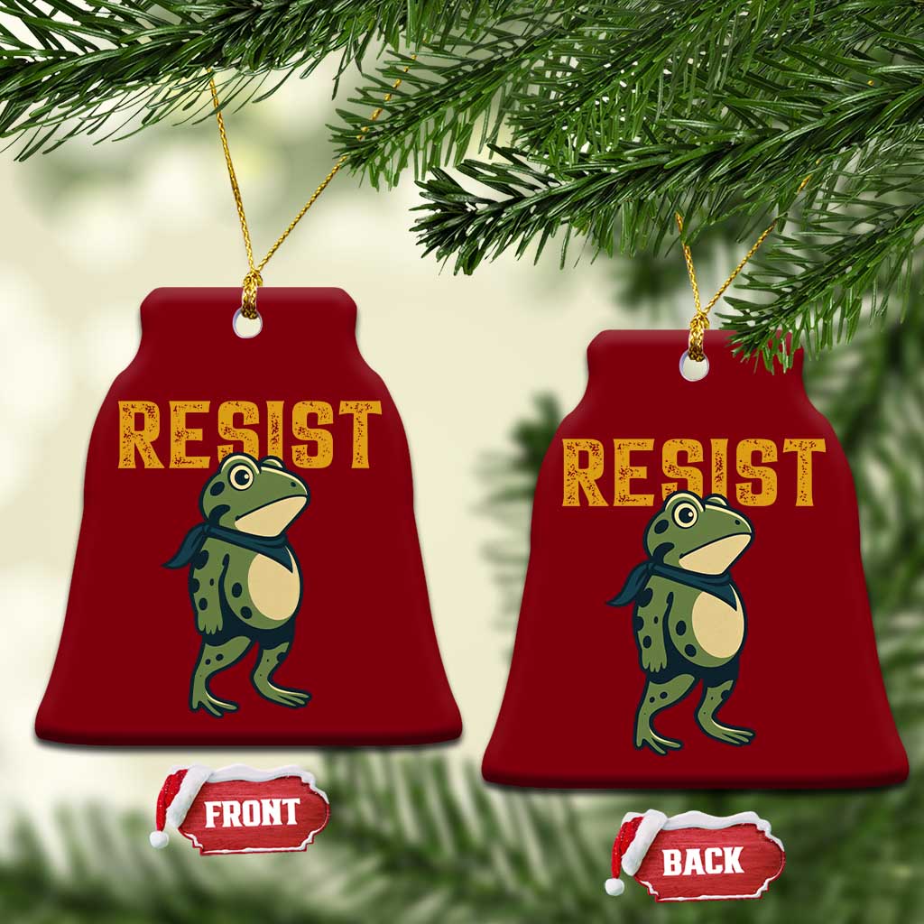 Resist Frog Protest Ceramic Ornament Free Portland Political Satire TS02 Print Your Wear