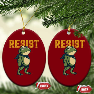 Resist Frog Protest Ceramic Ornament Free Portland Political Satire TS02 Print Your Wear