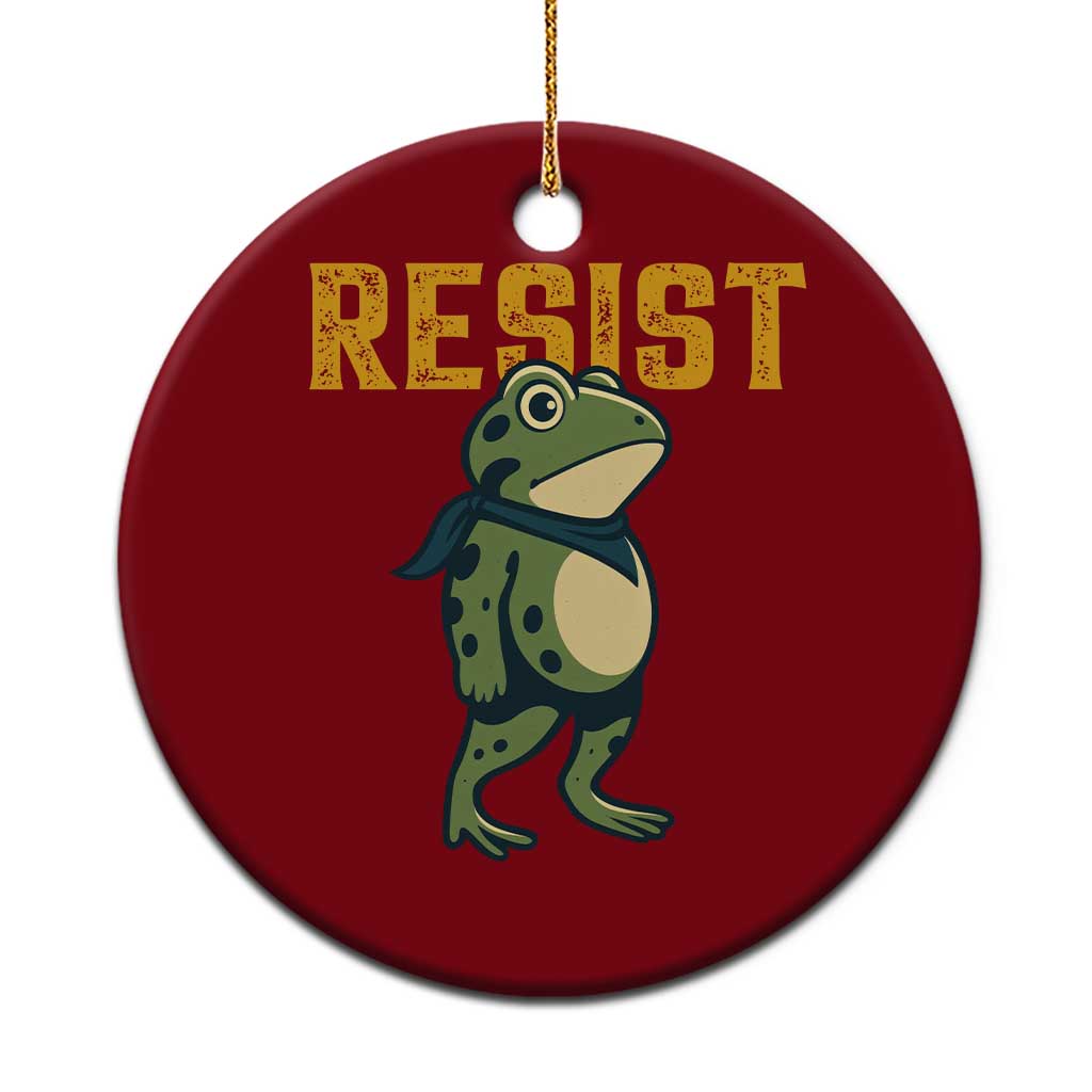 Resist Frog Protest Ceramic Ornament Free Portland Political Satire - Print Your Wear