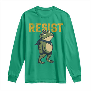 Resist Frog Protest Long Sleeve Shirt Free Portland Political Satire TS02 Irish Green Print Your Wear