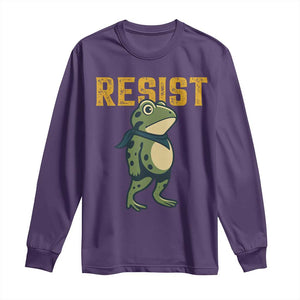 Resist Frog Protest Long Sleeve Shirt Free Portland Political Satire TS02 Purple Print Your Wear