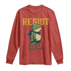 Resist Frog Protest Long Sleeve Shirt Free Portland Political Satire TS02 Red Print Your Wear