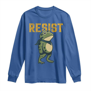 Resist Frog Protest Long Sleeve Shirt Free Portland Political Satire TS02 Royal Blue Print Your Wear