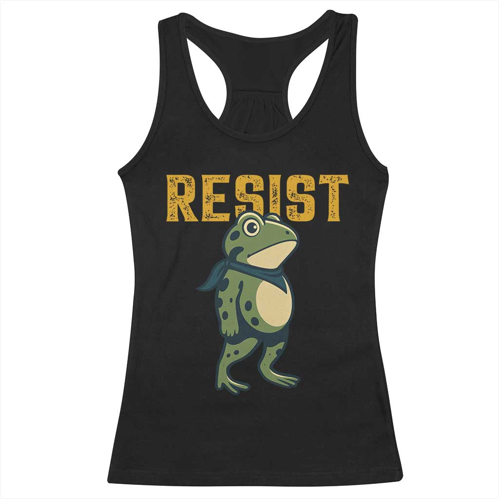 Resist Frog Protest Racerback Tank Top Free Portland Political Satire TS02 Black Print Your Wear