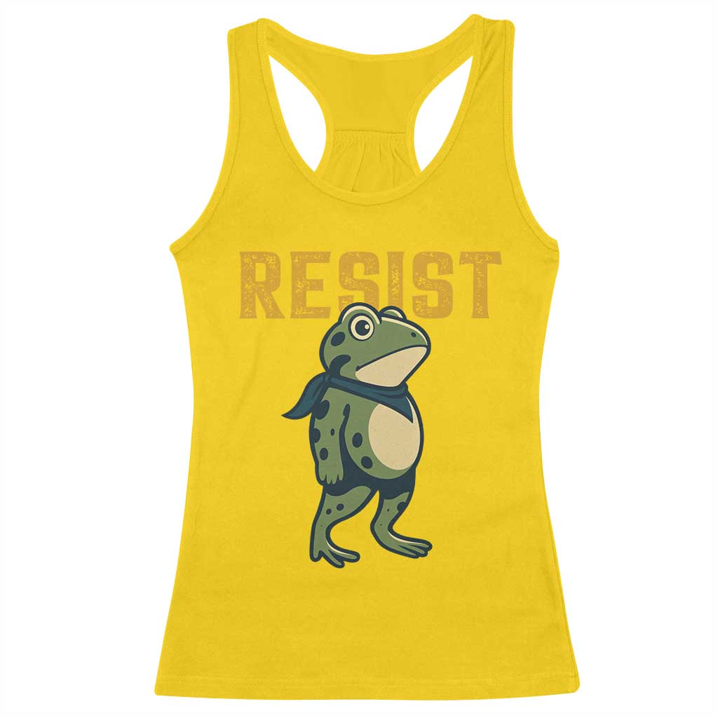 Resist Frog Protest Racerback Tank Top Free Portland Political Satire TS02 Daisy Print Your Wear