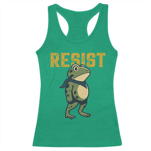 Resist Frog Protest Racerback Tank Top Free Portland Political Satire TS02 Irish Green Print Your Wear