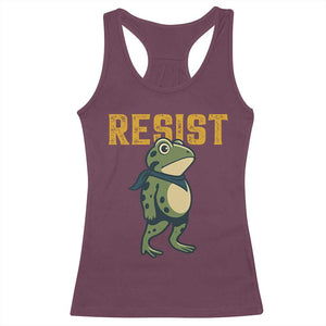 Resist Frog Protest Racerback Tank Top Free Portland Political Satire TS02 Maroon Print Your Wear