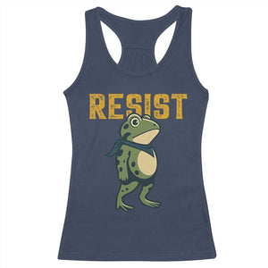 Resist Frog Protest Racerback Tank Top Free Portland Political Satire TS02 Navy Print Your Wear