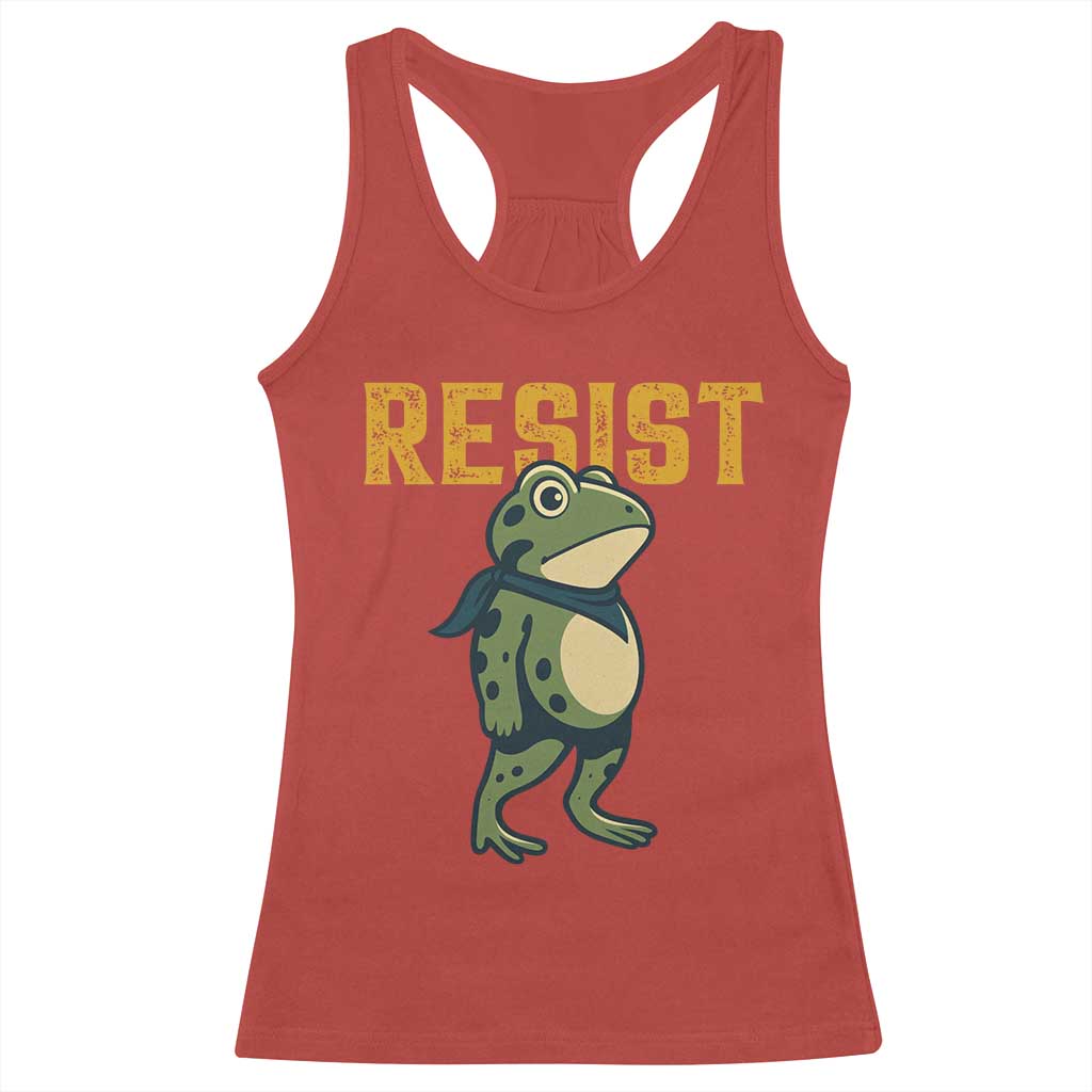 Resist Frog Protest Racerback Tank Top Free Portland Political Satire TS02 Red Print Your Wear