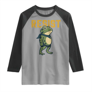 Resist Frog Protest Raglan Shirt Free Portland Political Satire TS02 Sport Gray Black Print Your Wear