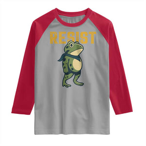 Resist Frog Protest Raglan Shirt Free Portland Political Satire TS02 Sport Gray Red Print Your Wear